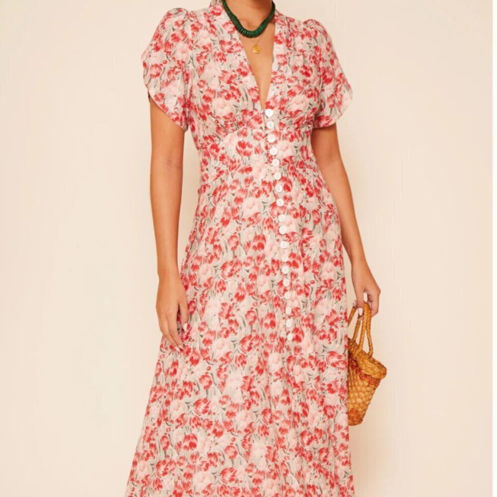 RIXO Novara Dress in Tulip Fields Red - Picture 6 of 6